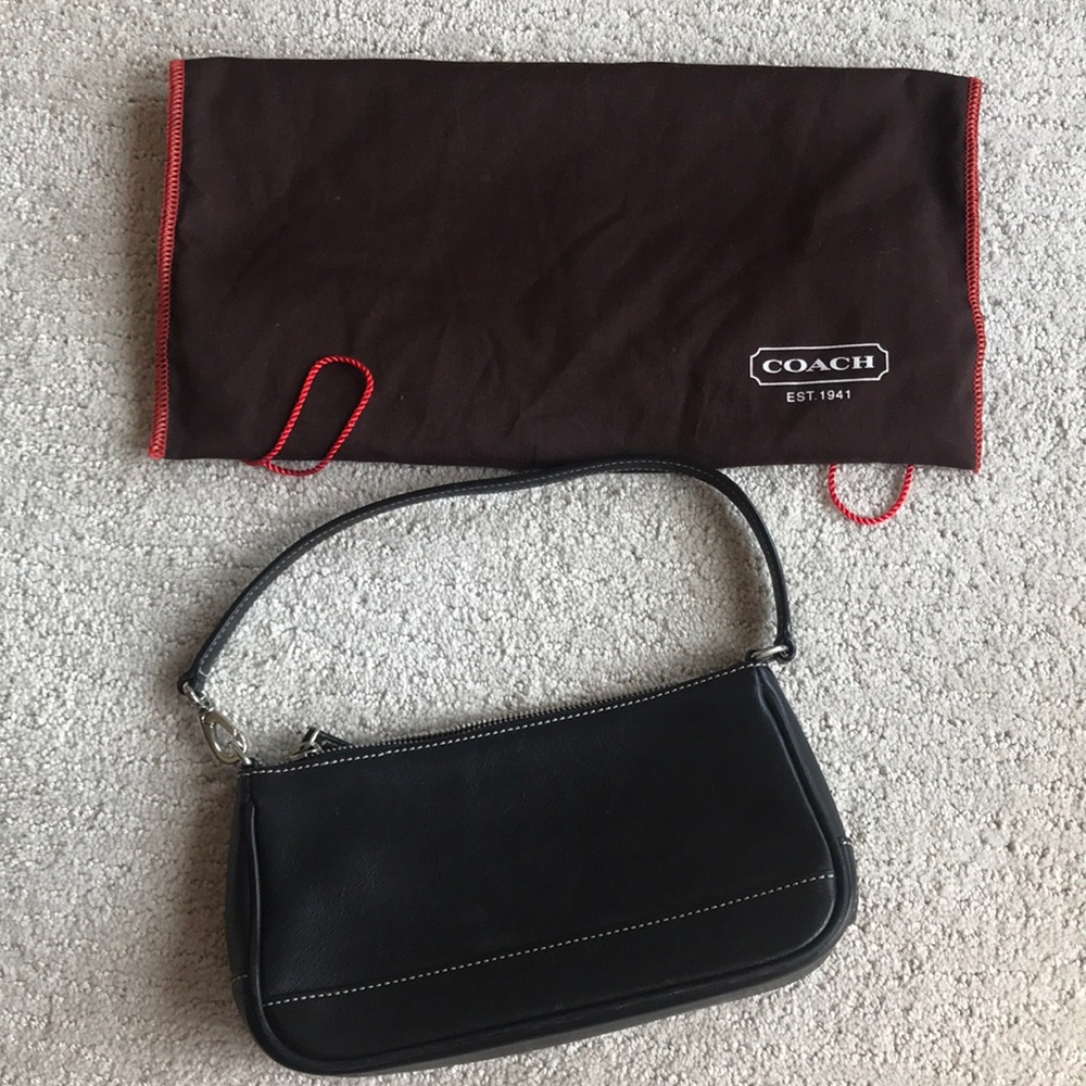 Coach authentic leather clutch wristlet